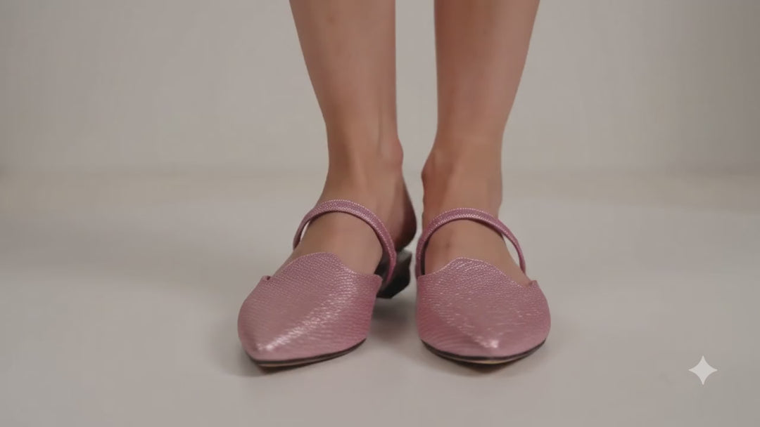 twiggy glitter faux leather flat mules#color_pink