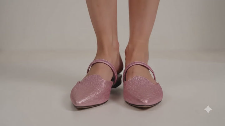 twiggy glitter faux leather flat mules#color_pink