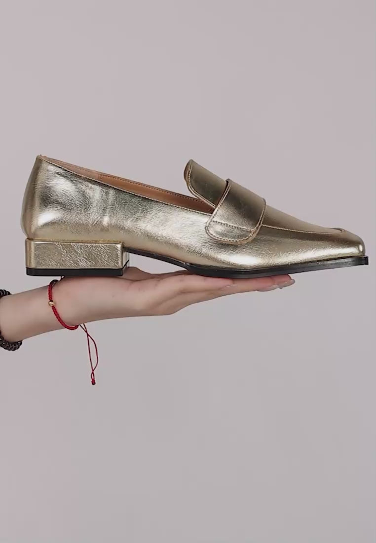 jongs metallic penny loafers#color_silver