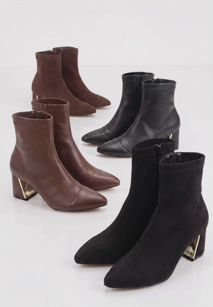 Easy Baddie Metallic Detail Stretchy Boots#color_black-suede
