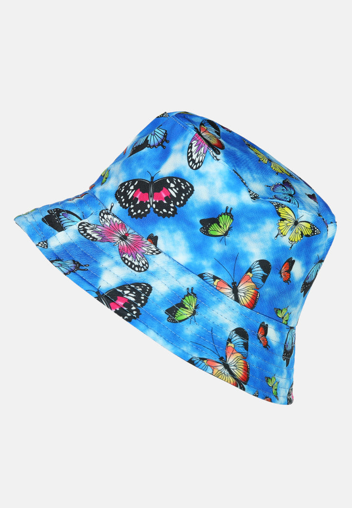 printed bucket hat#color_butterfly
