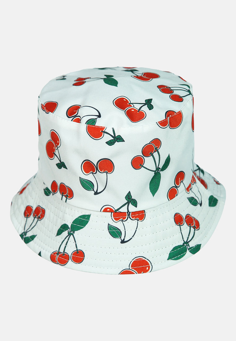 printed bucket hat#color_cherries