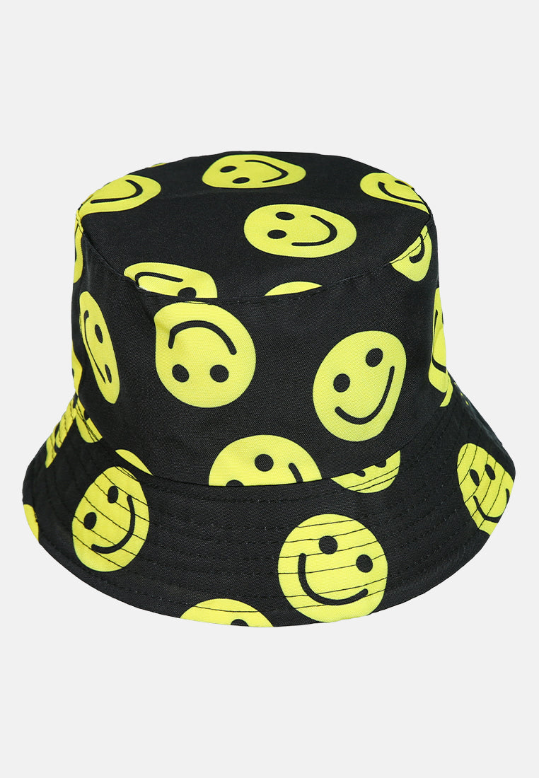 printed bucket hat#color_smiley
