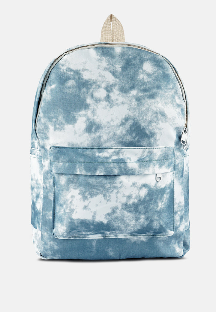 printed casual backpack#color_blue