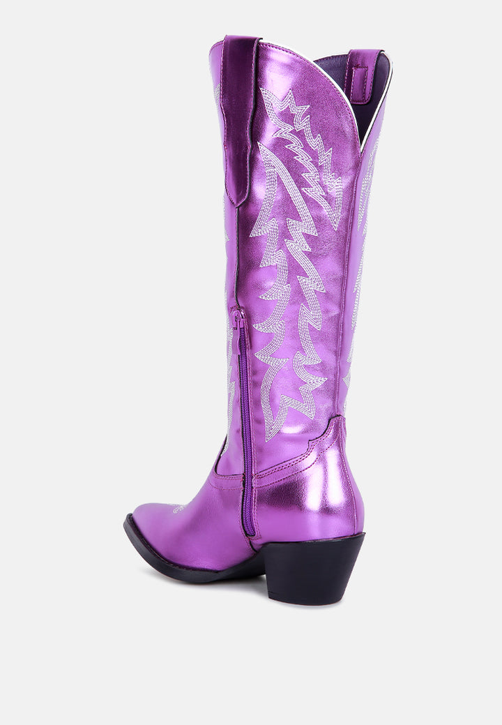 priscilla western cowboy calf boots#color_purple