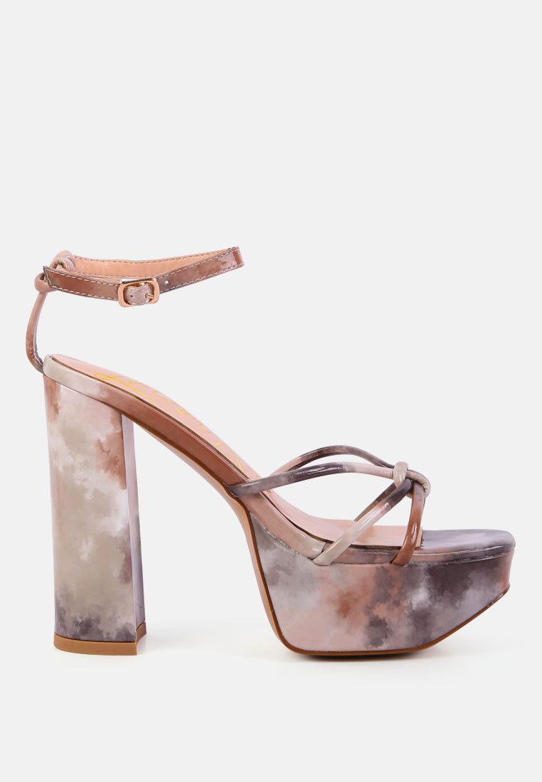 prisma tie-dye high platform heeled sandals#color_latte