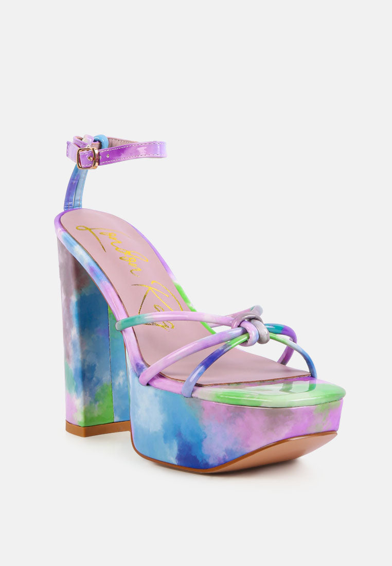 prisma tie-dye high platform heeled sandals#color_purple