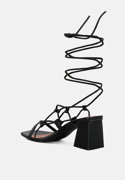 provoked lace up block heeled sandals#color_black
