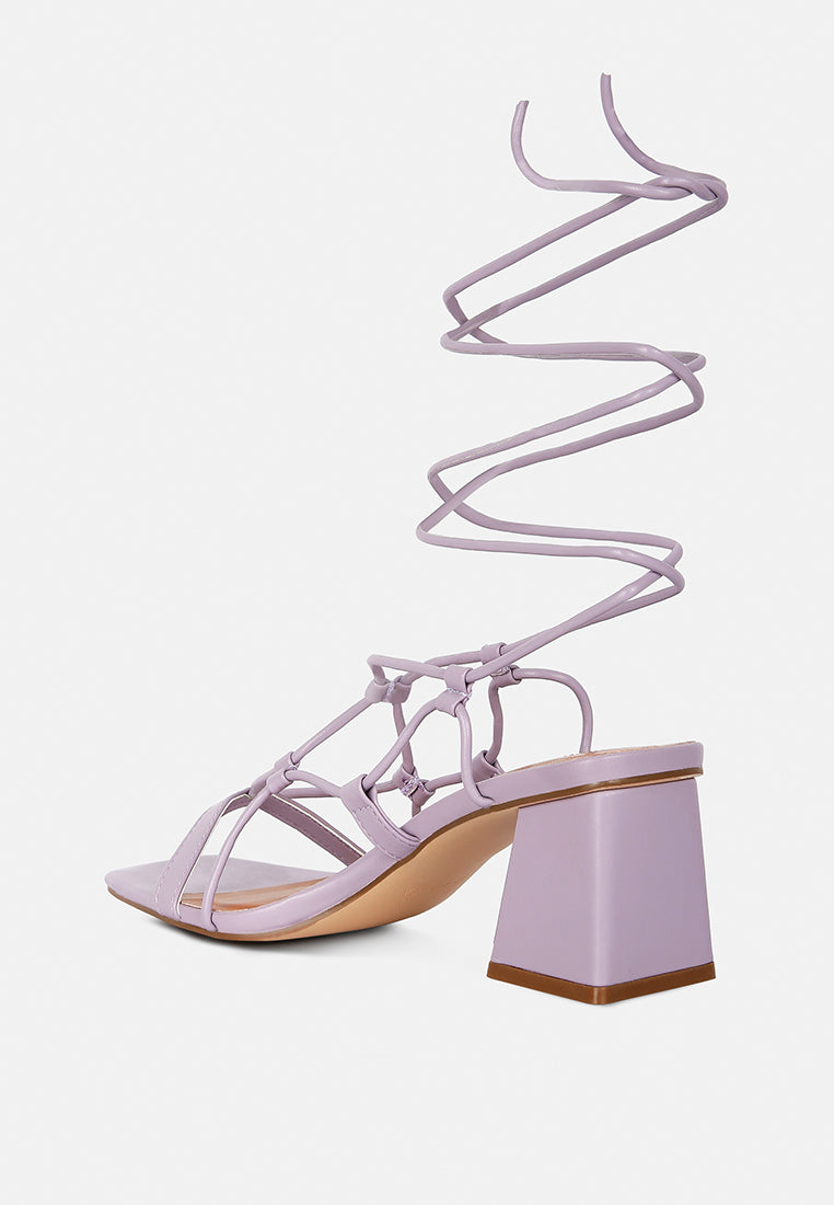 provoked lace up block heeled sandals#color_purple