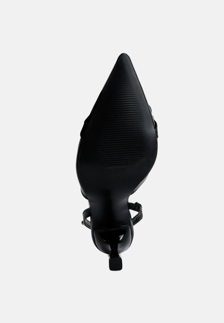 pull me diamante embellished chain sandals#color_black