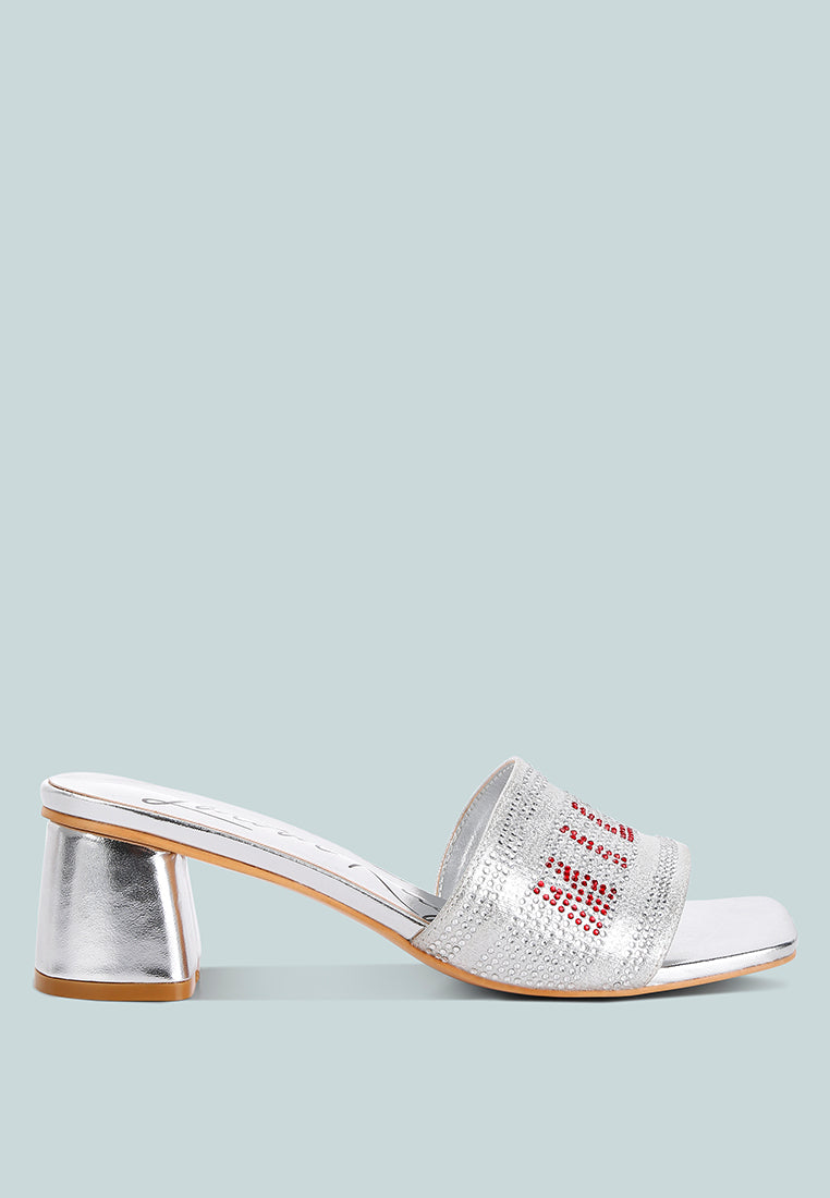 punstar diamante embellished milan sandals#color_silver