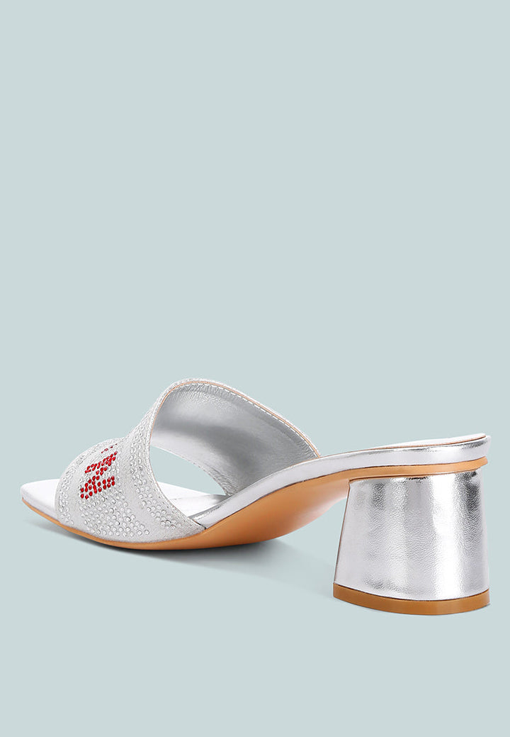 punstar diamante embellished milan sandals#color_silver