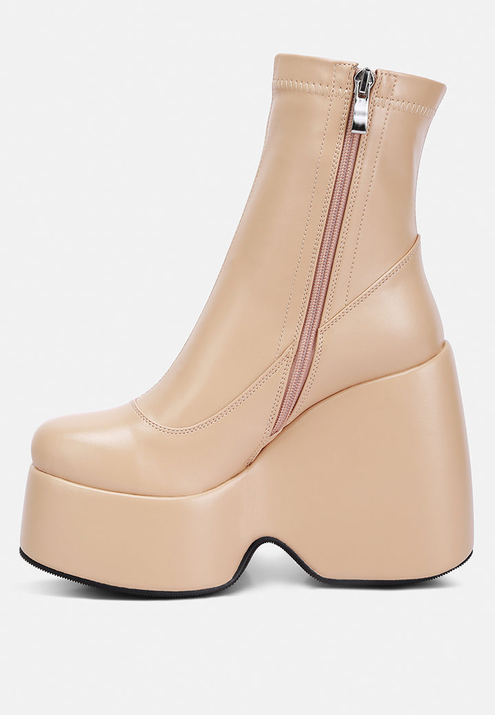 botines purnell de plataforma alta#color_beige