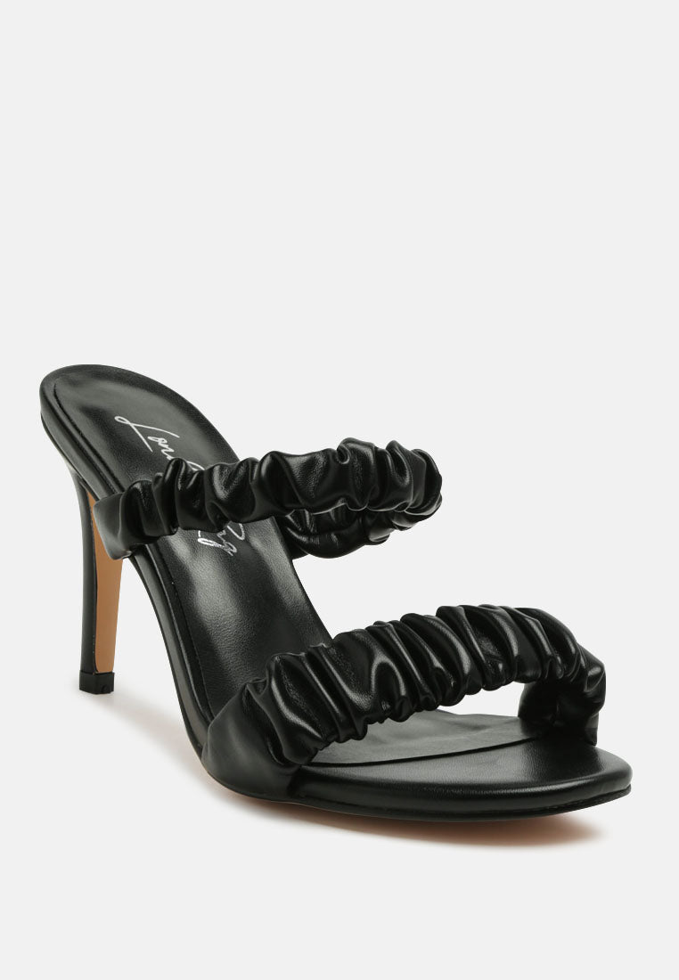 qualie gathered around slip-on heeled sandals#color_black