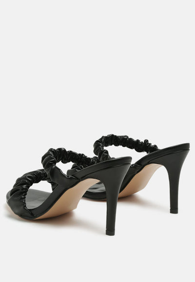 qualie gathered around slip-on heeled sandals#color_black