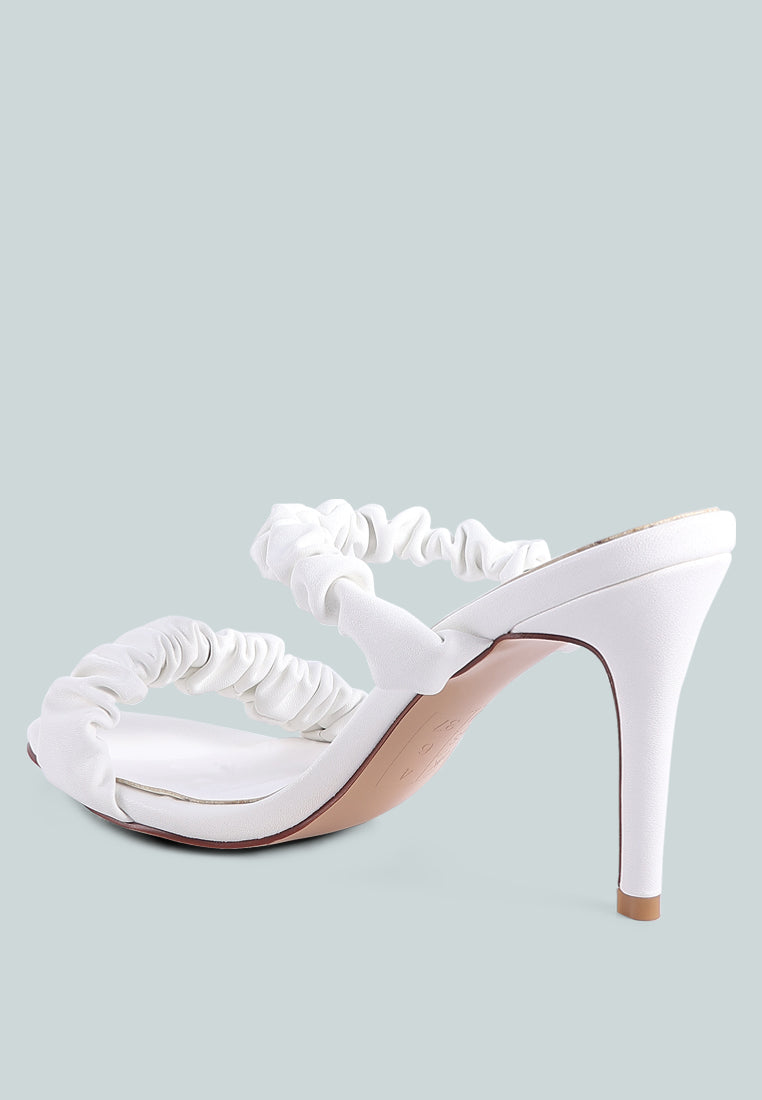 qualie gathered around slip-on heeled sandals#color_white