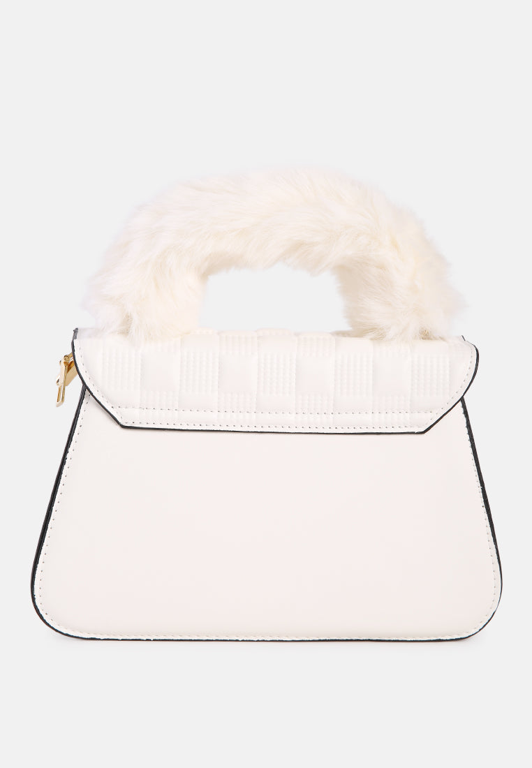 quilted faux leather sling bag#color_white