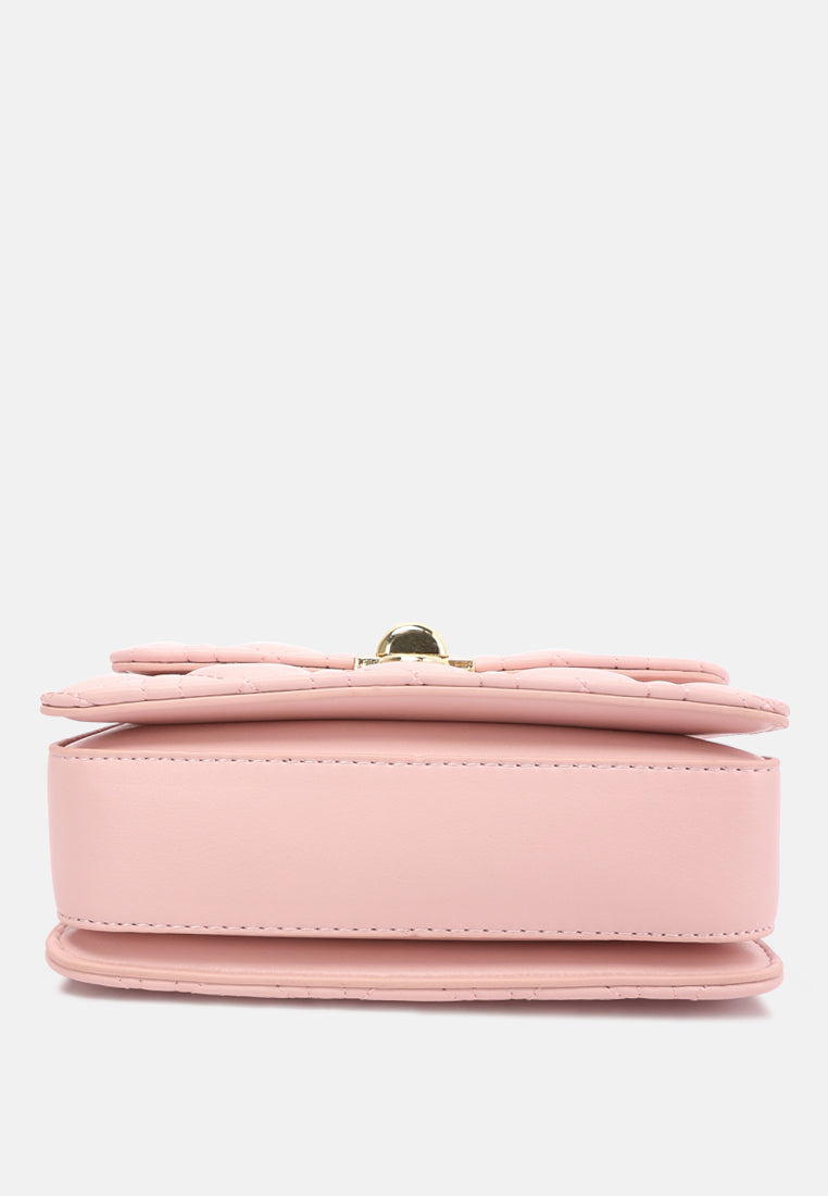 quilted metallic buckle clutch bag by ruw#color_pink