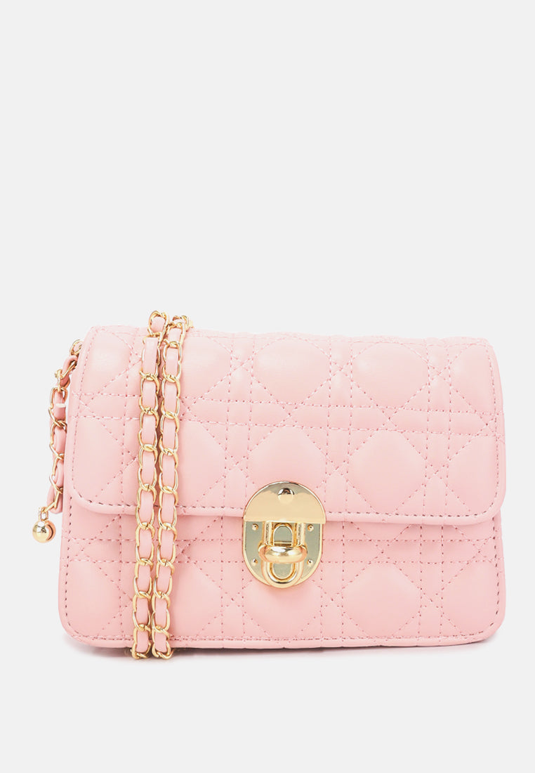 quilted metallic buckle clutch bag by ruw#color_pink