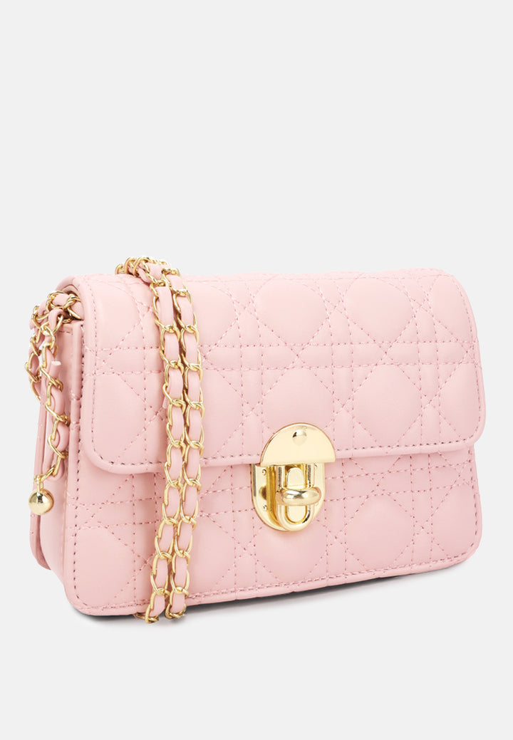 quilted metallic buckle clutch bag by ruw#color_pink