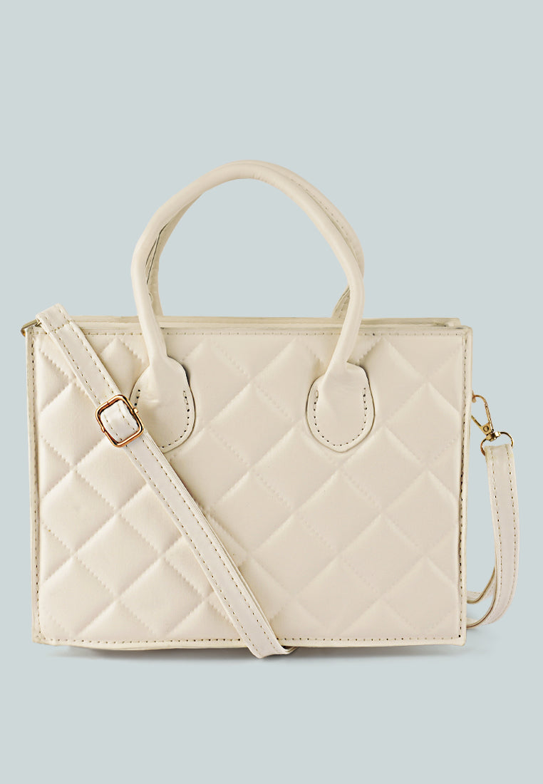 quilted structure hand bag#color_off-white