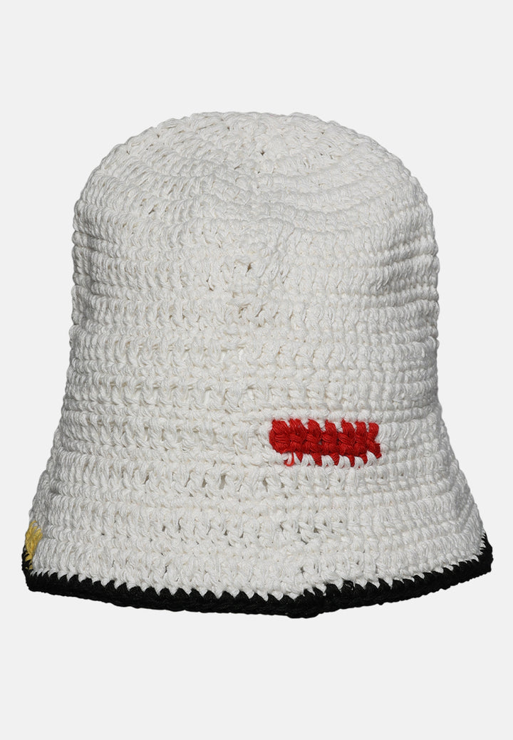 rainbow knit bucket hat#color_white