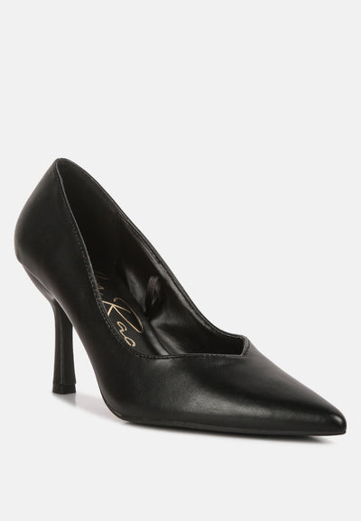 rarity point toe stiletto heeled pumps#color_black