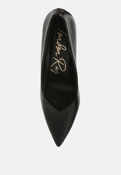 rarity point toe stiletto heeled pumps#color_black