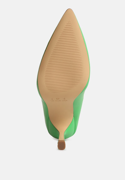 rarity point toe stiletto heeled pumps#color_green