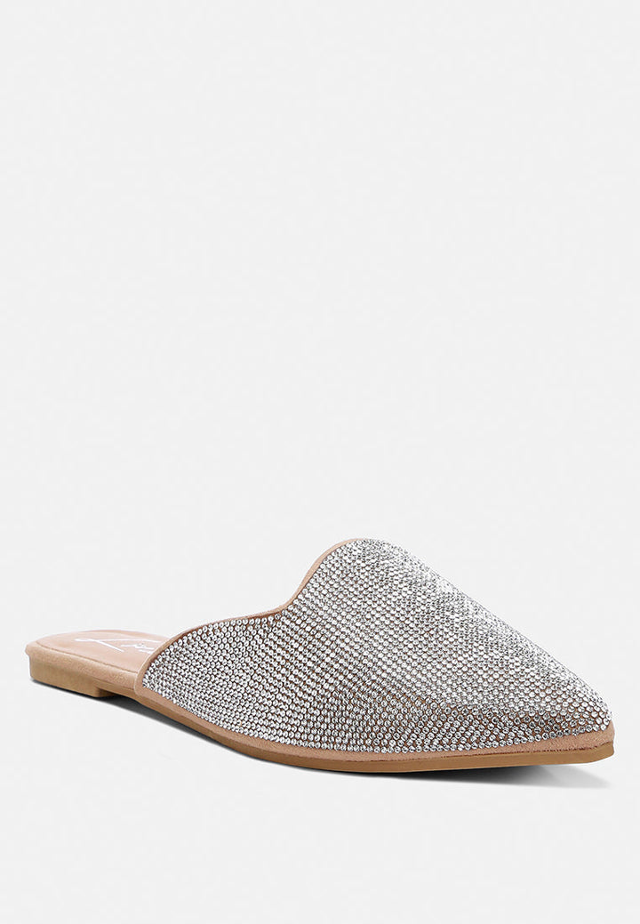 rhinestones mules by rag #color_beige