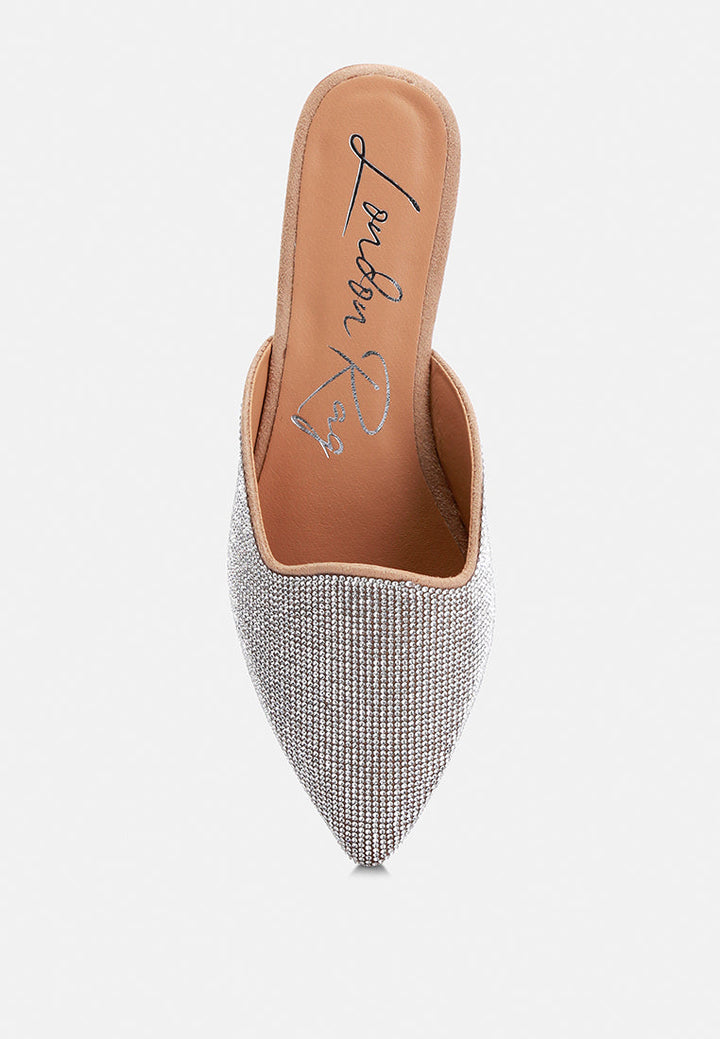 rhinestones mules by rag #color_beige