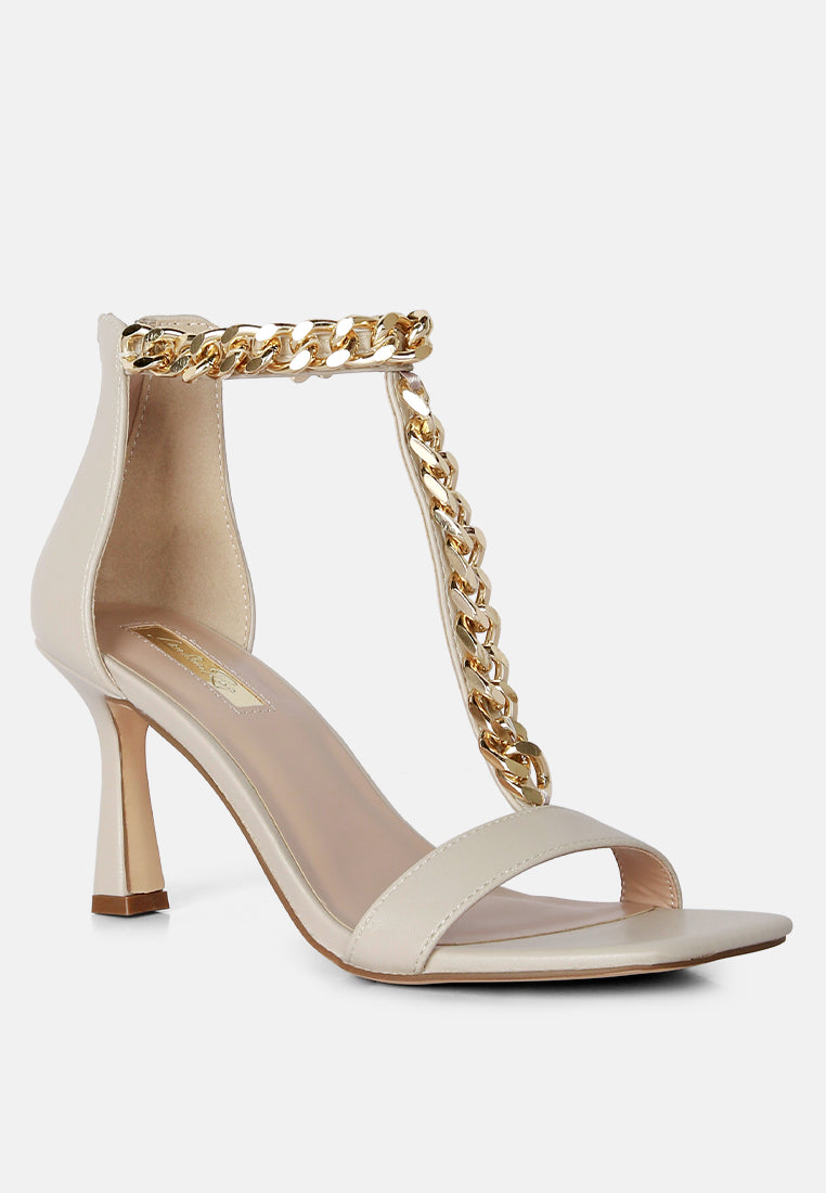 Kirsten Strappy Lace Up Chain High Heels – Cape Robbin