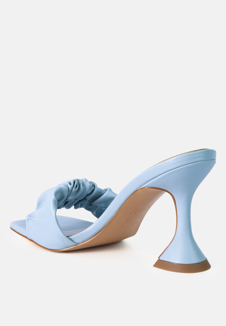 rebel spool heeled ruched sandals#color_blue
