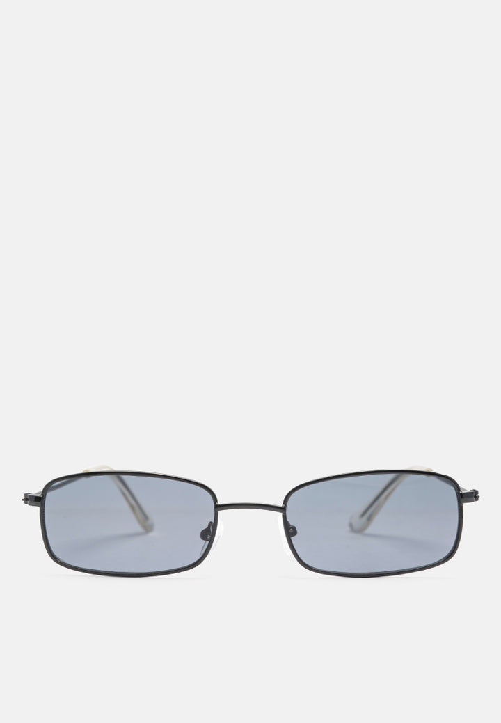 rectangular frame thin rim sunglasses#color_grey