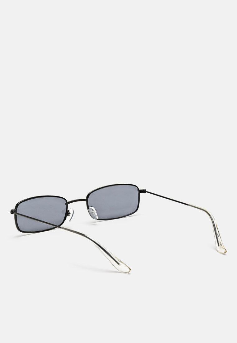 rectangular frame thin rim sunglasses#color_grey