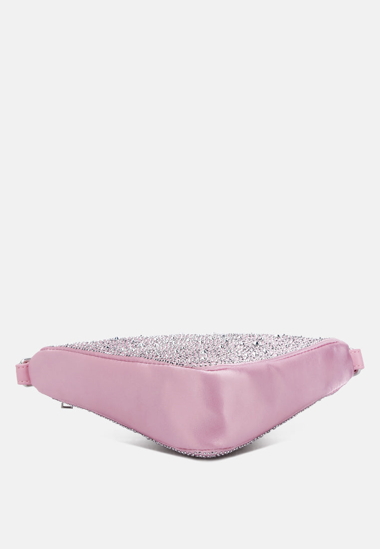 rhinestone embellished triangle bag by ruw#color_light-pink