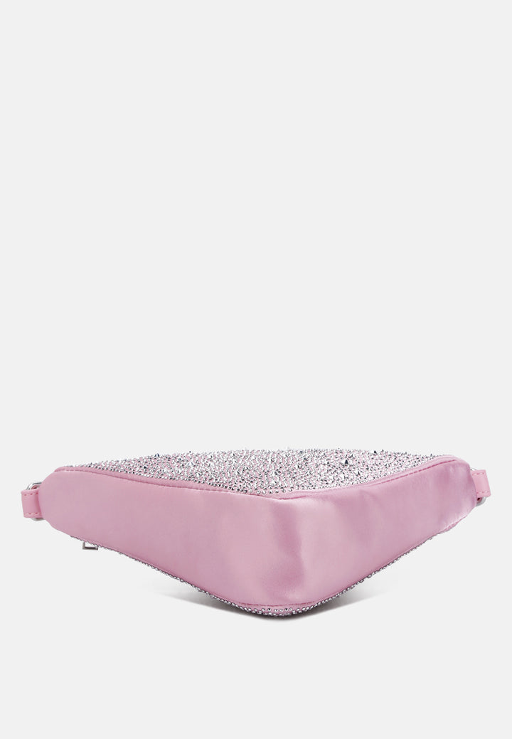 rhinestone embellished triangle bag by ruw#color_light-pink