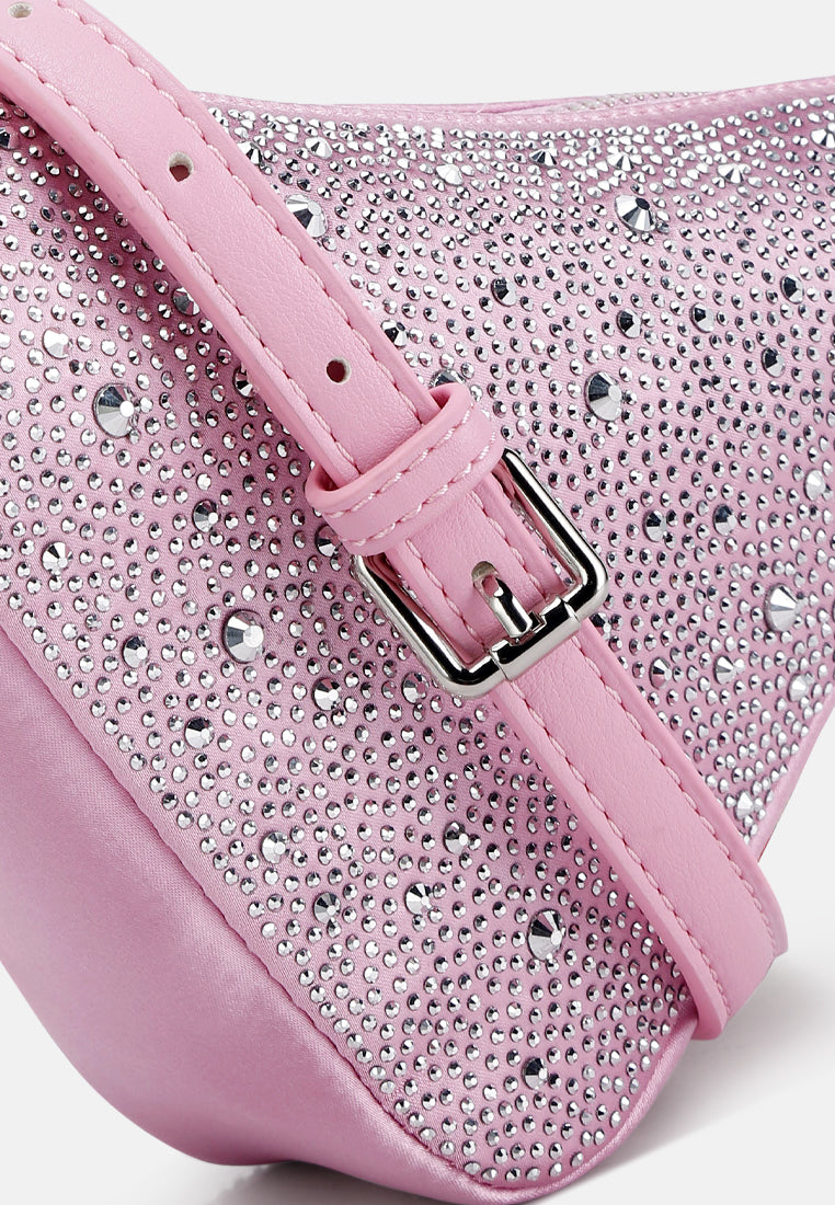 rhinestone embellished triangle bag by ruw#color_light-pink