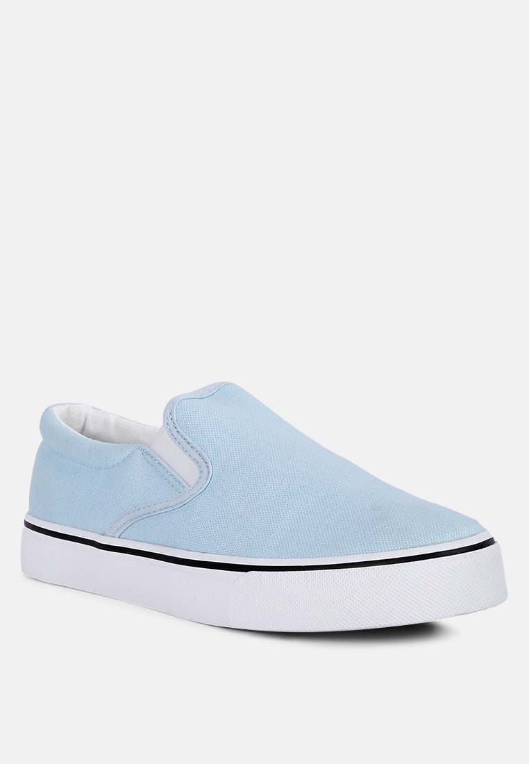 riddler light blue slip on canvas sneakers#color_light-blue