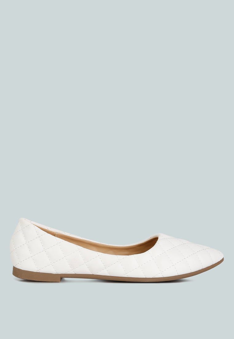 rikhani quilted detail ballet flats#color_white