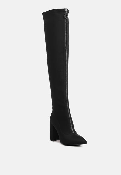 ronettes knee high stretch long boots#color_black