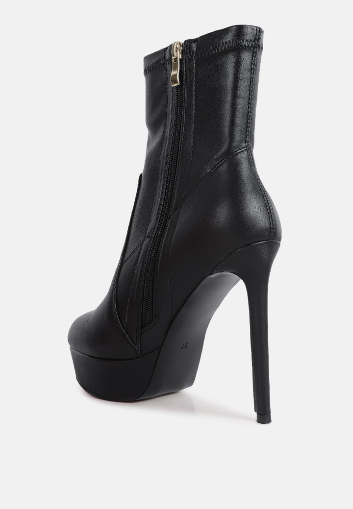rossetti stretch pu high heel ankle boots#color_black
