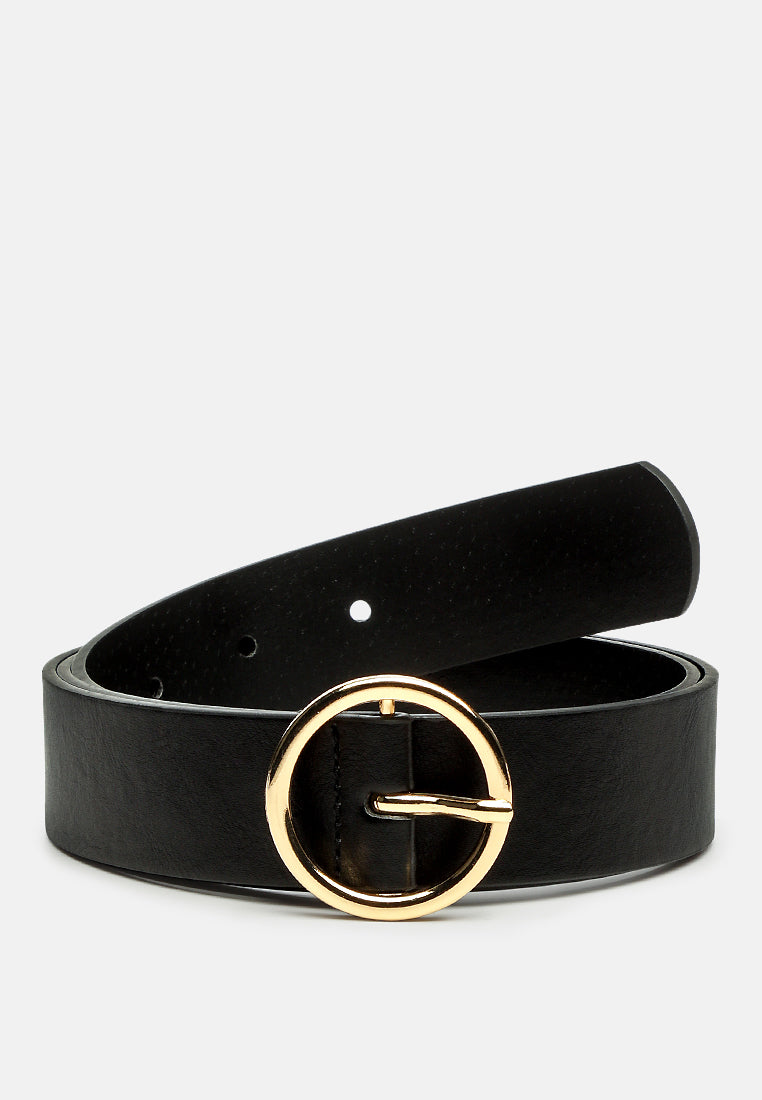 roundabout runway solid casual belt#color_black