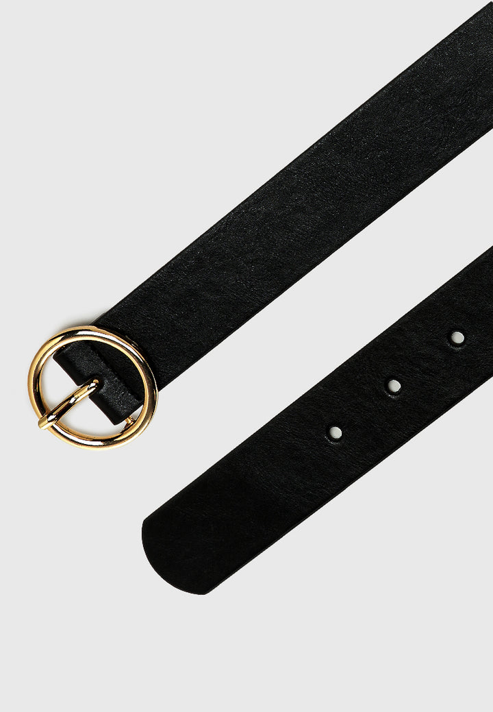 roundabout runway solid casual belt#color_black