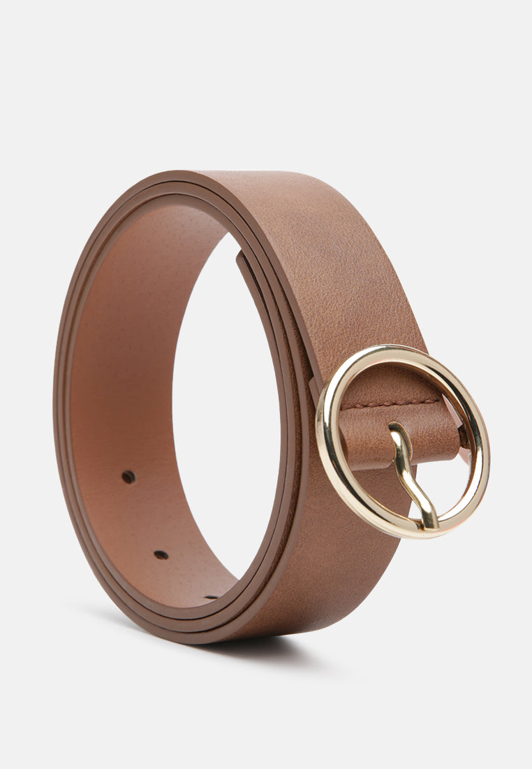 roundabout runway solid casual belt#color_brown