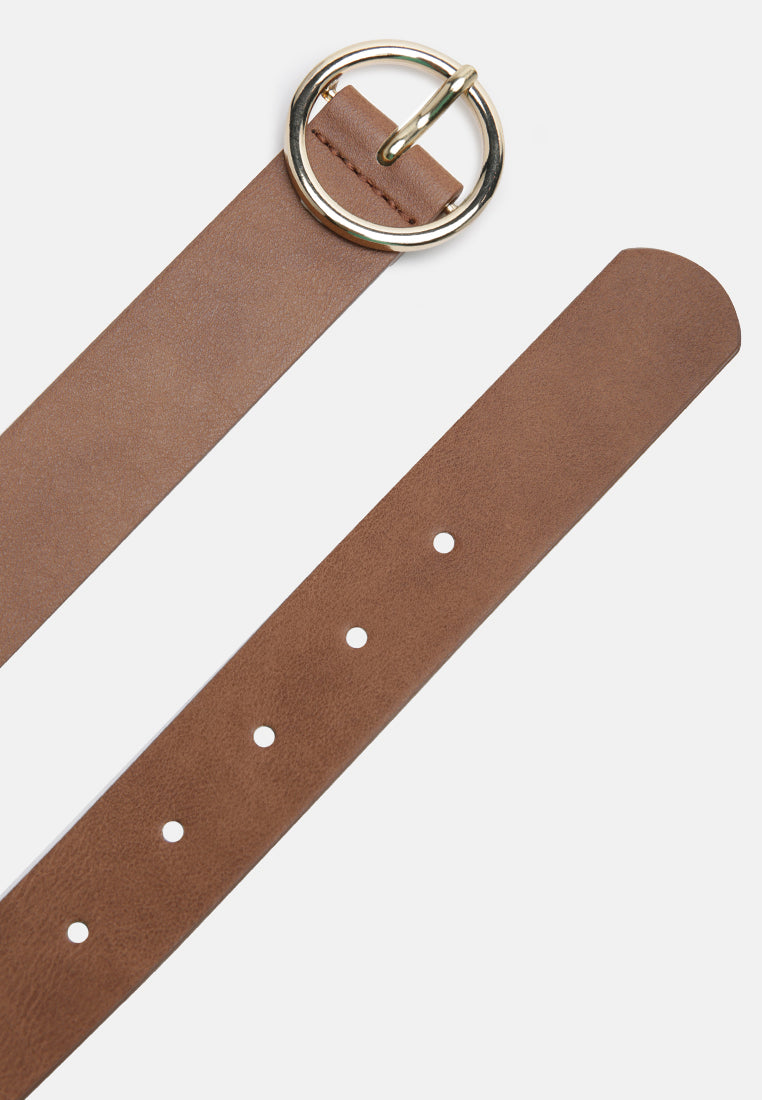 roundabout runway solid casual belt#color_brown