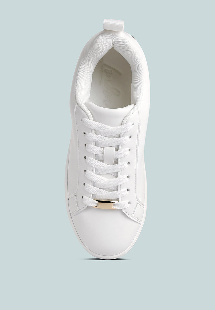 rouxy faux leather sneakers by ruw#color_white