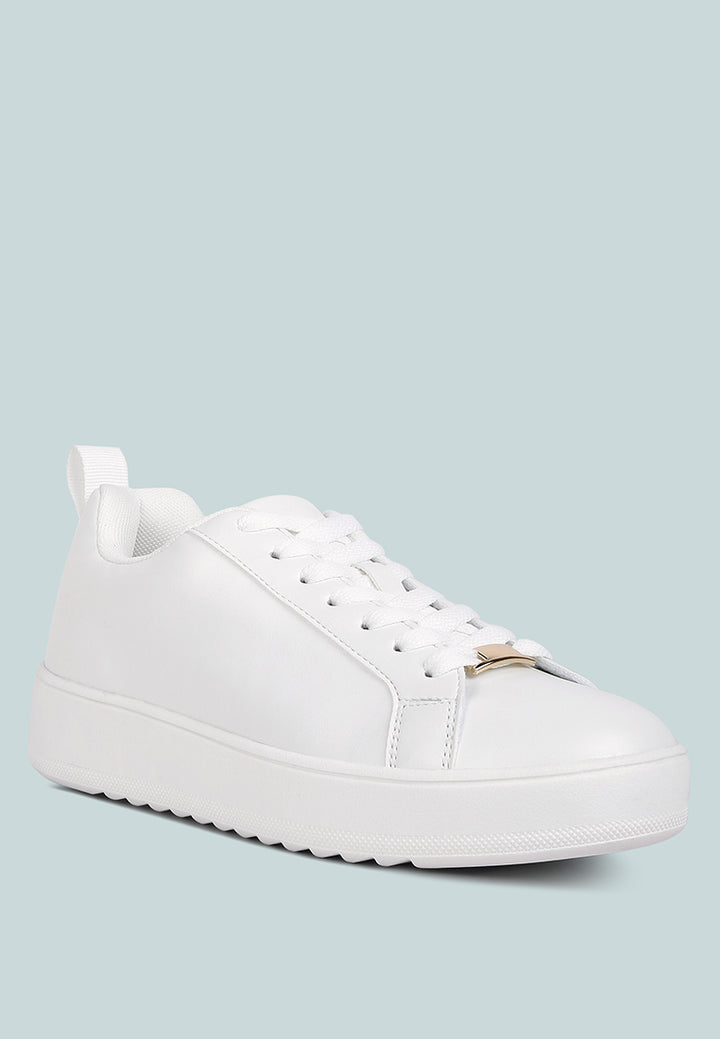 rouxy faux leather sneakers by ruw#color_white