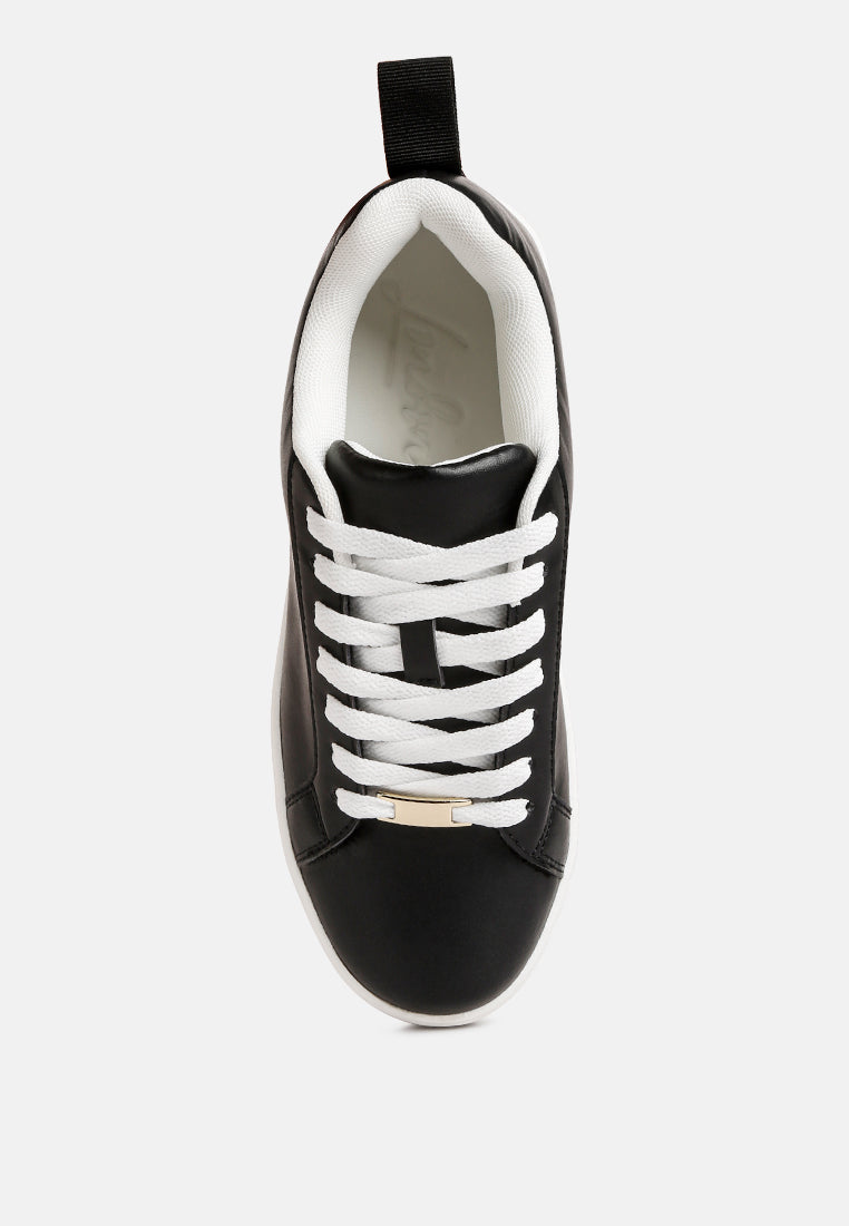 rouxy faux leather sneakers#color_black