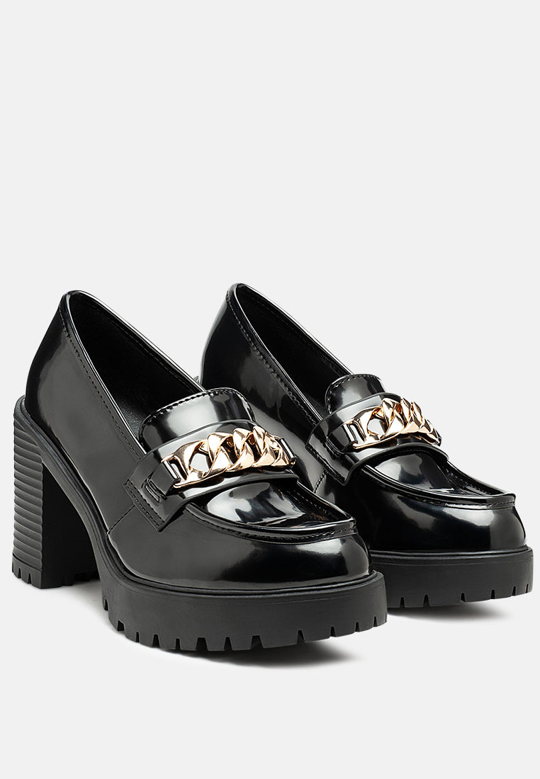 sachs block Heeled chunky loafers#color_black